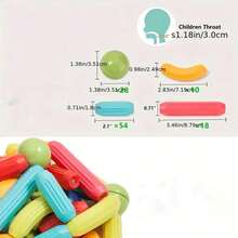 Children's Magnetic Rod Toys, STEM Education Development Of Creativity And Intelligence - Ideal Birthday Or Holiday Gift, Magnetic Building Blocks Learning Tool, Creative Games, Interesting Learning, Interesting Design, Materials, Materials, Brain Development, Building Blocks, Elementary School Children, Preschool Children, Elderly Toys - Multicolor - View 3
