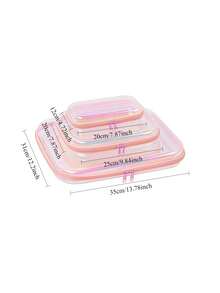 1Pc/3Pcs Pink Laser Transparent Portable Storage Pouch, Girls Kids Hairpin Hair Clip Hair Accessory Organizer Bag,Baby Stuff,Room Essentials - Multicolor - View 3