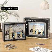 World Landmark Architecture Series, ABS Material, Multi-Piece Frame Set, Children's Building Block Toy Set, Suitable For Desktop Decor/Wall Hanging. Includes: Paris, London, New York, Shanghai, Dubai. Fashionable Gift For Eid, Halloween, Christmas, Back To School And Other Major Holidays. - Multicolor - View 8