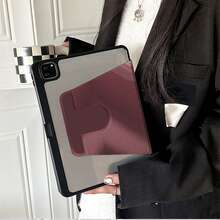 1pc Vintage Deep Burgundy Lily Floral 360° Rotating Tablet Protective Case, Compatible With IPad Air 6/5/4 & 10 (10.9 Inch) - Compatible With IPad Pro 2024, Air M3/A16 2025, Compatible With Samsung Galaxy Tab S9 FE/S8 Plus/S7/S10, Compatible With OPPO Pad, Compatible With Huawei MatePad, Compatible With Vivo Pad, Compatible With Honor Pad, Compatible With Lenovo Pad - Multicolor - View 3