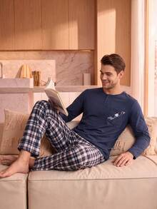 Manfinity Underwear&Sleepwear Basics– Long-Sleeve Loungewear Set & Boxer Shorts (Autumn/Winter Collection) - Multicolor - View 3
