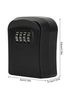 1 Black Portable Password Lockbox, Anti-Theft Storage Box, Small Safe For Valuables. Suitable For Storing Spare Keys During Renovations. - A - View 3