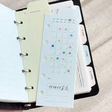 Macaron Color Divider Pages, 6-Ring Binder Planner Inner Pages, Monthly Calendar And Lined Note Paper, DIY Stationery - A - View 9