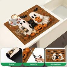 1pc Halloween Ghost Pattern Kitchen Absorbent Drying Mat, Fun Horror Style, Suitable For Halloween, Autumn Kitchen Countertop, Dining Table, Coffee Machine And Party Decoration - Multicolor - View 5