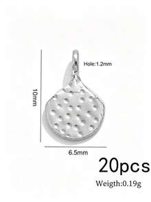 20/40pcs Hammered Stainless Steel Charms For Jewelry Making, Textured Pendants For DIY Necklace Earring Making Supplies - Pendants - View 21