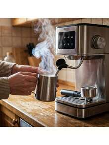 CAMRY Espresso Machine, Automatic Coffee Maker, Cappuccino Machine - 20 Bar, PID Control, Milk Frother, 7 Functions, Touch LCD Display - EU E Type Plug(220-240V) - View 2