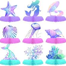 Mermaid Theme Party Decorations Ocean Mermaids Centerpieces For Tables Honeycomb Centerpiece, Sea Party Supplies For Birthday Decor - Multicolor - View 9