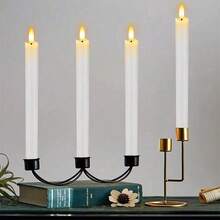 3D Flickering Flameless Candle With A Cone-Shaped Candlestick, Featuring A Realistic Flame, Suitable For Christmas, Halloween, Weddings, Valentine's Day, Table Decorations, Windowsill Decorations, And Home Party Decorations. - 12Pcs Candles - View 7