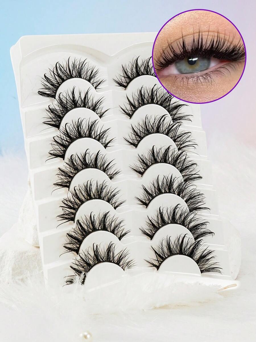 Pointed Tail Full Lash Faux Eyelashes, Flexible Soft Stem, Suitable For Multiple Occasions - View 1