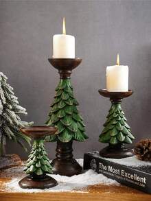 1pc Resin Tree Sculpture Decor For Desktop Or Window Display, Resin Material Home Decor Accessory, Suitable For Making Tree-Shaped Decor, Tree-Shaped Candle Holder, Theme Party, Restaurant And Celebration Occasions Small Round Candle Holder Decor, And As Indoor Decor And Gift - 1PC - View 6