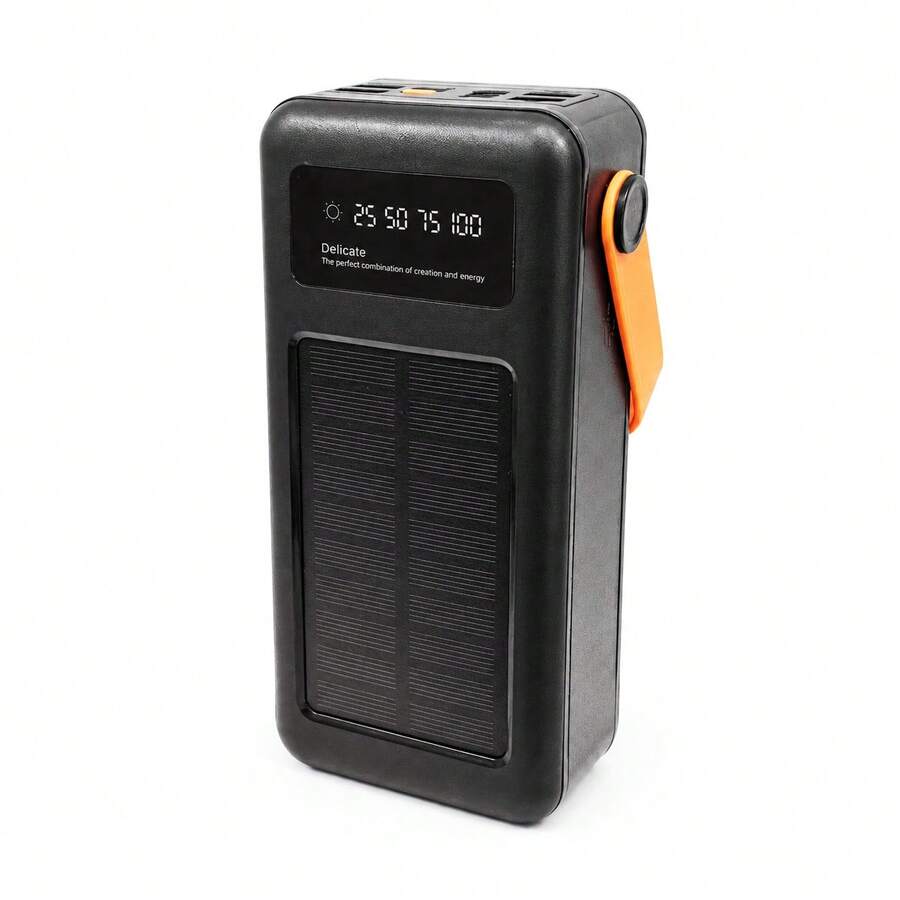 Powerbank Solar KLACK 50000 MAh With Integrated Cables, LED Light, And 4 USB Ports - EU F Type Plug(220-240V) - View 1