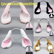 1pc Fashionable Cute Rabbit Ear Headband, Practical Fun Rabbit Hair Accessory Headpiece Cosplay Prop, Suitable For Adult Party Costume Hair Accessory - Multicolor - View 12
