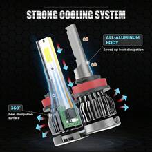 2 Buah Lampu LED Mobil C1 6000K H4 H7 H11 9005 9006 7600LM, Manik Lampu COB, 36W LED Mobil Memancarkan Cahaya Sebelum Sinar Matahari - C1 - View 4