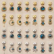 1pc Gold & Silver Italian Modular Pendant, Star Moon Sun Horse & 2026 Graduation Cube Cubic Zirconia Pendant, Celestial Lucky Theme DIY Accessory - 2026 Horse Edition - View 6