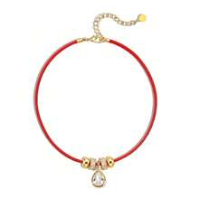 Water Drop Shaped Cubic Zirconia Pendant Silk Rope Necklace, Suitable For Women, Exquisite Bezel Design, Transparent Cubic Zirconia Minimalist Necklace Jewelry Gift. - Milan Rope Pendant Necklace - View 16