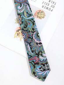 1PC Fashion Casual Men's Exquisite Paisley Pattern Tie, Comfortable Versatile Suitable For Daily Wear, Shopping, Business, Banquet, Party, Date - Multicolor - View 3