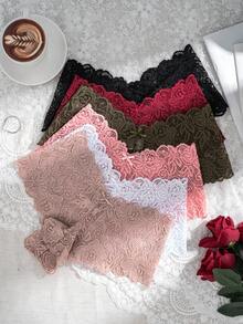6pcs/Pack Plus Size Women's Sexy Lace Triangle Panties - Multicolor - View 5