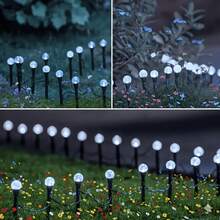 Solar Powered Spherical Garden Path Light, Sparkling Crystal Ball Ground Stake Light, Garden Lawn Landscape Aesthetic Night Atmosphere Decorative Light - Black - View 5