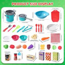 Parent-Child Interactive Realistic Western Kitchen Toy Set, Kids Pasta & Steak Cooking Role Play Game, Sliceable Fruits & Vegetables, Realistic Noodles & Ingredients, Complete Pot & Tableware Set, Recreates The Full Cooking Process - Multicolor - View 9