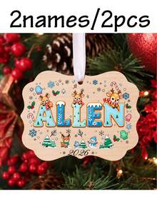 Custom Name Christmas Ornament 2026, Personalized Reindeer Snowflake Tree Decor, Festive Winter Holiday Style, Customized Christmas Hanging Ornament, Customizable Name And Year Keepsake, Christmas Tree Decoration, Christmas Gift, Gifts For Family - Style C - View 22