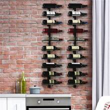 Costoffs Weinregal aus Metall 10 Flaschen Wandregal Getränkeregal für die Wand Flaschenregal Aufbewahrungsregal Weinschrank Wandmontage - Schwarz - Übersicht 4