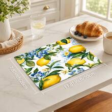 1pc Lemon Pattern Diatomaceous Earth Absorbent Dish Drying Mat, Pastoral Style, Suitable For Kitchen Countertop, Home Dining Table Decor, Coffee Machine Mat, Breakfast Mat, Table Mat And Holiday Party Decoration - Multicolor - View 11
