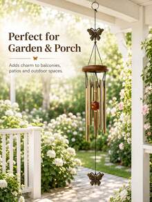 Metal Wind Chime (22.44In/57Cm) Zen-Inspired Outdoor And Garden Decor, Pleasant Sound And Hanging Wind Catcher - Suitable For Patio, Graduation, Mother'S Day, Courtyard Or Gift - Random Styles - View 4