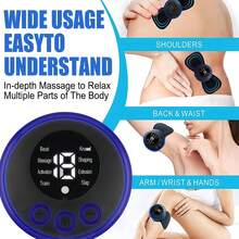 AXH Solid Color Electronic Massager, Multi-Function Neck, Waist And Back Massage Patch, Pulse Muscle Relaxation Smart Massage Sticker - Black - View 10