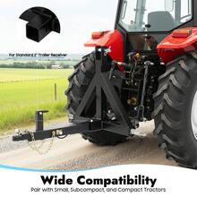 HYYKJ-US 3 Point Trailer Hitch For Tractors – Heavy-Duty Iron Construction, 2" Receiver Compatible, Triangular Design With 3 Pins For Stability, Durable Easy To Install For Farm - Default - View 6