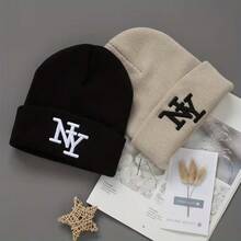 2pcs Solid Color Knitted Hats, Winter Minimalist Fashion Multi-Functional Unisex Couple Winter Hats, Outdoor Warm Hats, Suitable For Daily Wear - Multicolor - View 8