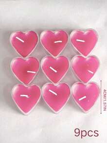 9pcs Heart-Shaped Aromatherapy Candles, Suitable For Proposal And Birthday Celebration, Perfect For Girlfriend Birthday/Christmas Gift, Ideal For Birthday, Party, Wedding Decoration - Multicolor - View 13