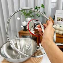 18/10 Stainless Steel 30cm Wok, Thickened 3-Layer Steel Wok, No Coating Low Smoke, Physical Non-Stick, Low Smoke, Dual-Use For Frying And Stir-Frying, Multi-Functional, Suitable For Gas Stove And Induction Cooktop - View 8