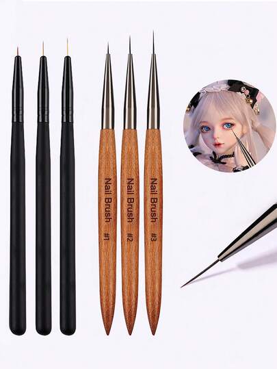 BJD Doll Face Makeup Brushes Fine Detail Nail Liner Art Brush Set Professional DIY Miniature Painting Tools