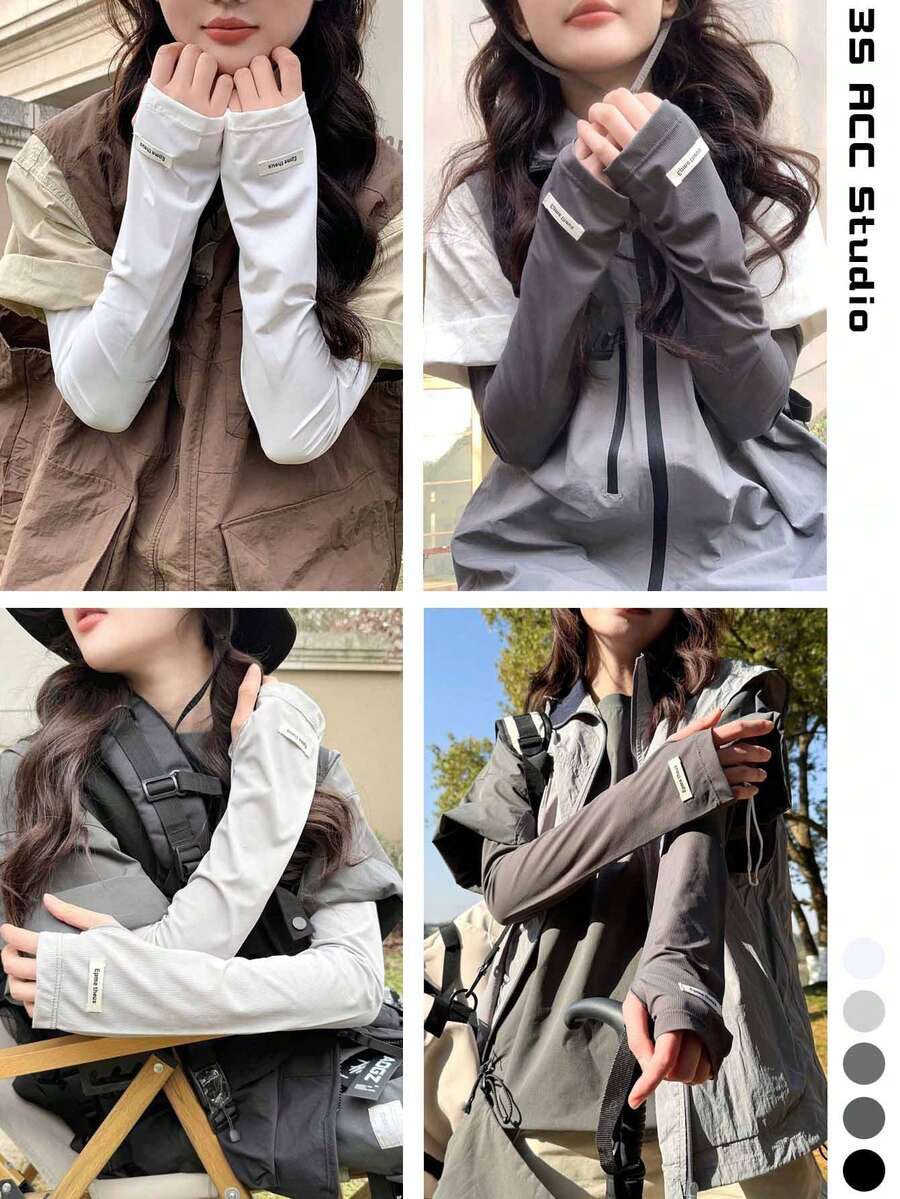 Summer Lightweight Ice Silk Sun Protection Long Arm Sleeves For Women, Loose Fit UV Protection Arm Warmers For Driving
