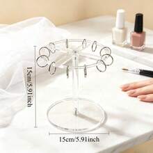 1pc Round Transparent Acrylic Nail Color Display Stand, Large Capacity Display Rack Suitable For Nail Art, Multi-Purpose Jewelry, Hair Accessories And Hair Clips Storage, Nail Polish Color Display Rack - Multicolor - View 9