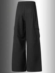 1pc Women's Spring/Autumn Lightweight Comfortable Breathable Running Workout Fitness Hiking Training Casual Cargo Sports Long Pants - Black - View 7