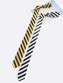 1pc Vintage Shiny Satin Twill Men's Skinny Tie, Cool Street Style Shirt Accessory - Multicolor - View 3