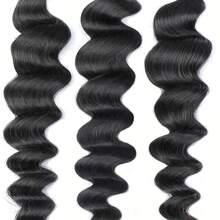 BINF Loose Deep Wave Human Hair Bundles 3Pcs Soft Virgin Hair Weft Hair Extensions 8‑30 Inch Natural Black - Natural Black - View 6