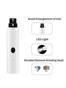Professional Electric Dog Nail Grinder With LED Light - Dual-Speed, And Painless Nail Trimmer For All Dog Breeds; USB-Rechargeable, Ergonomic Pet Grooming Tool With Built-In Lithium Battery; Stylish, Modern Design Battery Capacity 200mAh - View 8