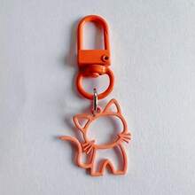 Cute Hollow Colorful Cat Keychain - Alloy Cartoon Pendant, Suitable For Car Keys And Backpacks, Perfect Women's Day Gift, Adorable Keychain - Multicolor - View 3
