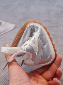 Girls' Lace Casual Sports Shoes, Soft Sole Lace-Up Children's Training Shoes - Silver - View 9