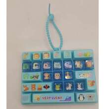 1pc 26-Key Cartoon Keyboard Shaped Stress Relief Button Lanyard DIY Button Stress Relief Toy Cute Pendant Stress Relief Decor - Multicolor - View 5