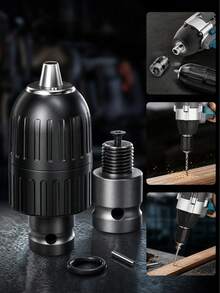 1/2" 六角柄自鎖式免鑰匙鑽頭夾頭轉換器套組，2-13mm 快換鑽頭接頭，適用於衝擊扳手、DIY 手鑽電動工具配件 - 多款式 - 查看 5