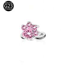 1Pc Pink Series G23 Titanium CZ Inlaid Dermal Anchor Hypoallergenic Body Piercing Jewelry For Daily Wear - Pink - View 12