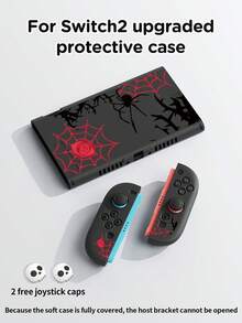 1 قطعة غطاء حماية لجهاز ألعاب Switch 2 بتصميم شبكة عنكبوت وشوك داكن، يأتي مع زوج واحد من أغطية عصا التحكم بتصميم جمجمة، متوافق مع Switch 2 الجديد (2025)/Switch NS/Switch OLED، غلاف TPU ناعم، غطاء حماية عالمي لوحدة التحكم، إكسسوارات ألعاب Switch، حقيبة تخزين، مضاد للسقوط والانزلاق والخدش - متعدد الألوان - مشاهدة 4