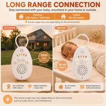CDYCAM Baby Monitor With Two-Way Talk Function, 1000mAh Rechargeable Battery, Built-In 5 Lullabies For Sleep Aid, Compact And Portable, Gift For Mom And Baby - White - View 3