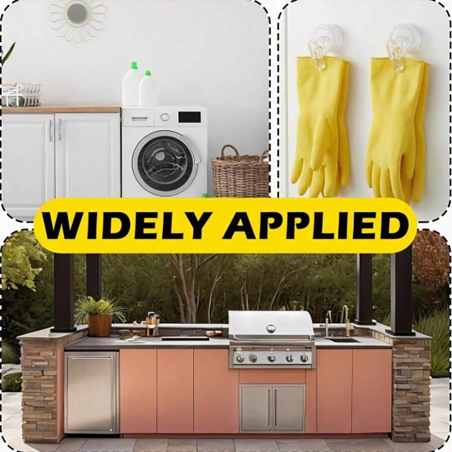 1pc Rotating Suction Cup Storage Rack, No-Drill Damage-Free Clip Hook, Can Hang Gloves And Towels, Laundry Storage, High Load-Bearing Multi-Functional Kitchen Bathroom Home Storage Solution - Multicolor - View 1