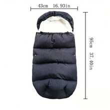 Baby Stroller Sleeping Bag With Foot Cover - Dark Grey - View 2