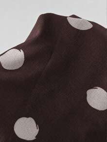 Perirose Gaun Maxi Polkadot Blok Warna Y2K Wanita Musim Semi/Panas, Gaun Pesta Berpinggang Tinggi dengan Hem Dua Lapis - Coklat - View 7