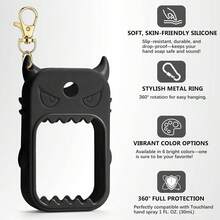 Silicone Case For  Hand Sanitizer, With Keychain - Black - View 7